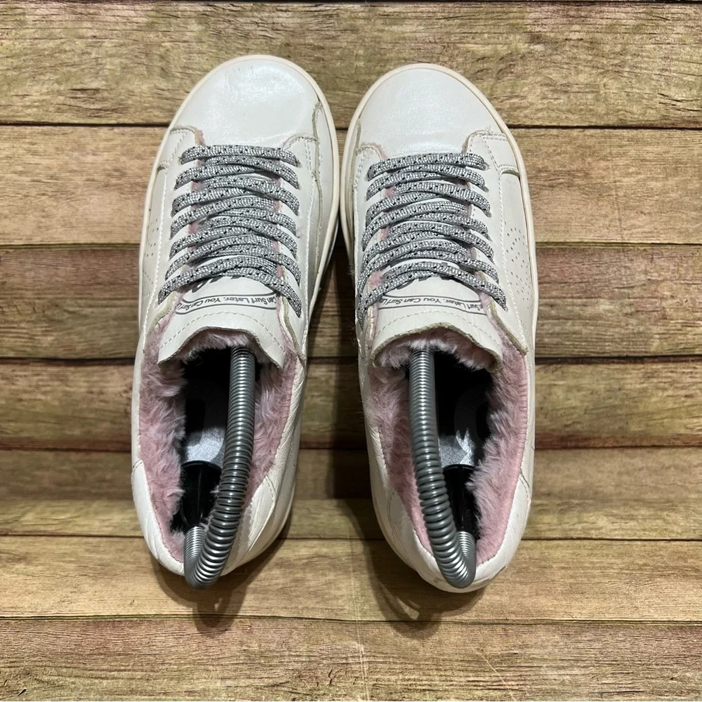 P448 Leather Faux Trim Low Sneakers